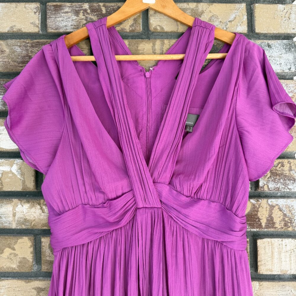 By Anthropologie Amethyst Purple Satin Mini Dress 8 - Picture 3 of 15